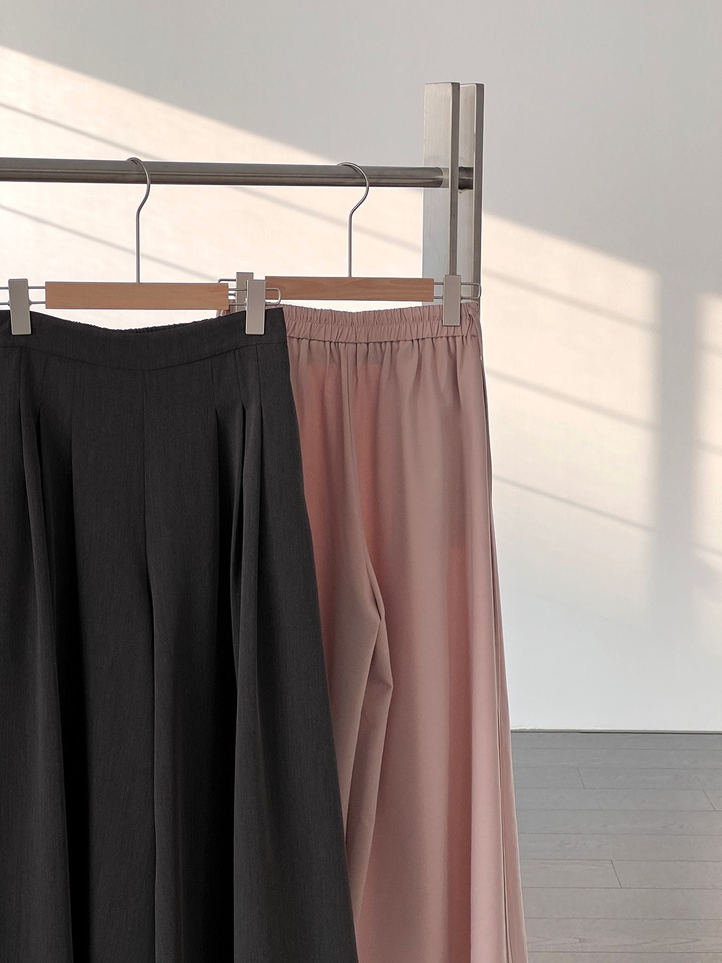 韓系氣質垂感顯瘦高腰西裝闊腿褲-2色