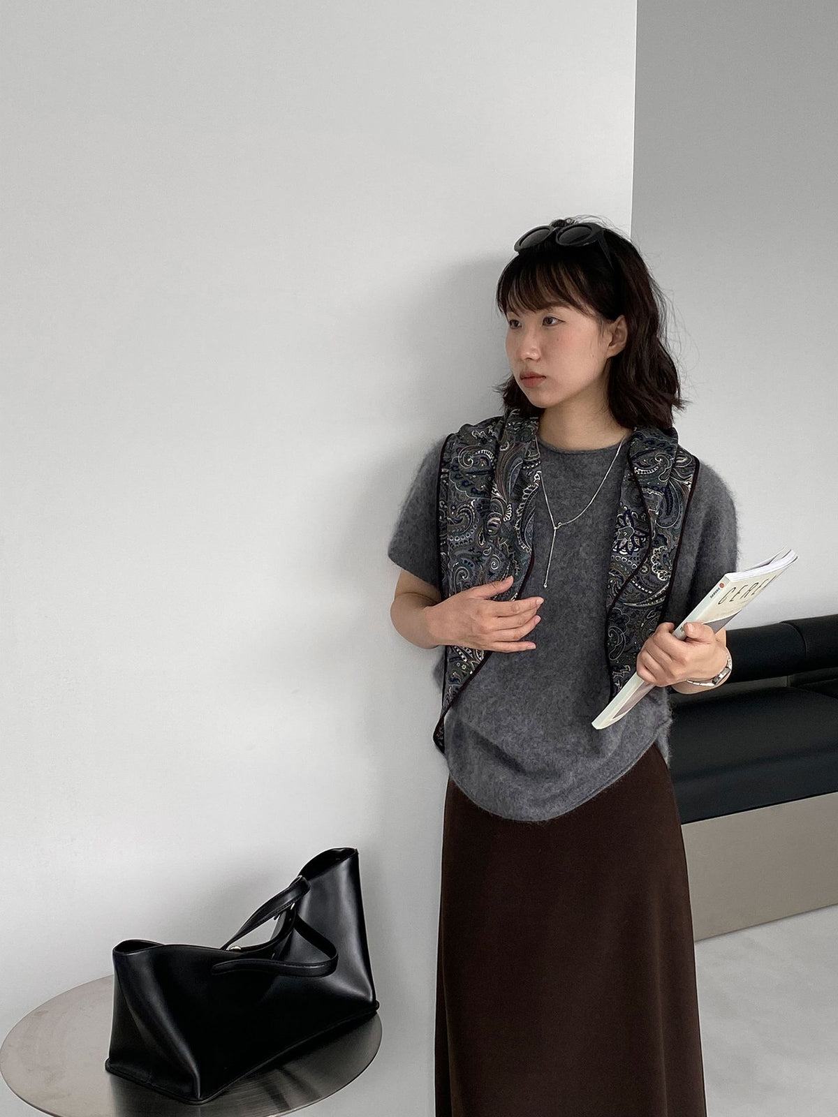 羊絨軟糯寬鬆圓領短袖針織上衣-6色