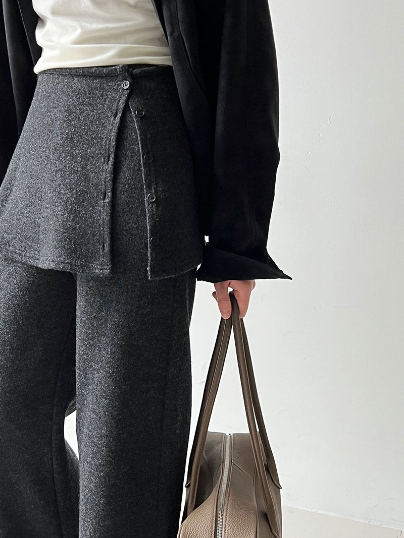 韓版時髦鬆弛顯瘦喇叭屁簾褲-2色