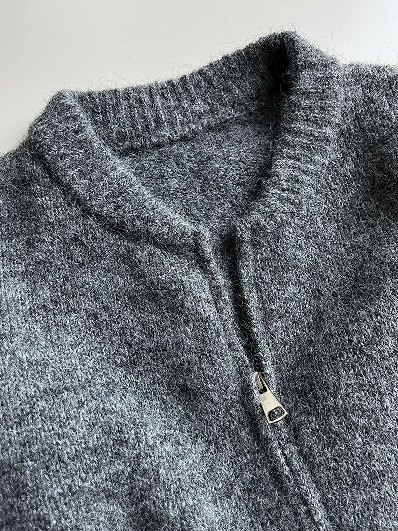 韓系軟糯休閒針織毛衣+卷邊A字短裙-兩件式套裝-3色