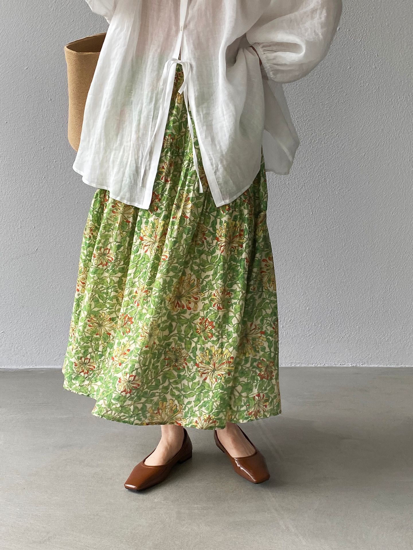 韓系夏田園浪漫小清新碎花半身裙