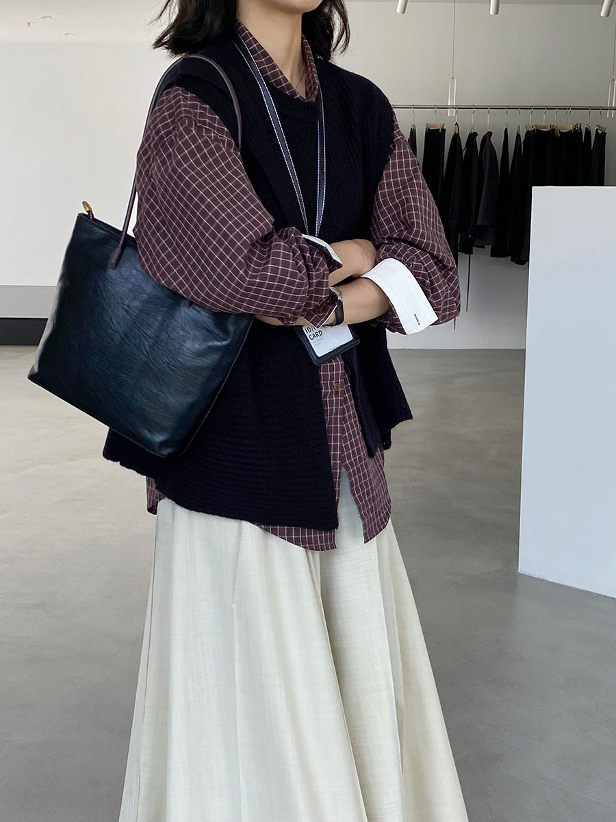 韓版不規則疊穿百搭款針織馬甲上衣-3色