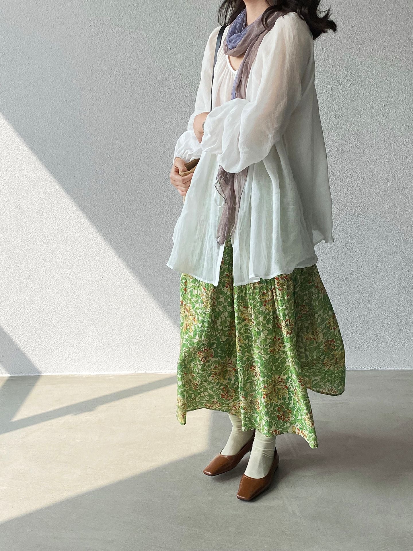 韓系夏田園浪漫小清新碎花半身裙