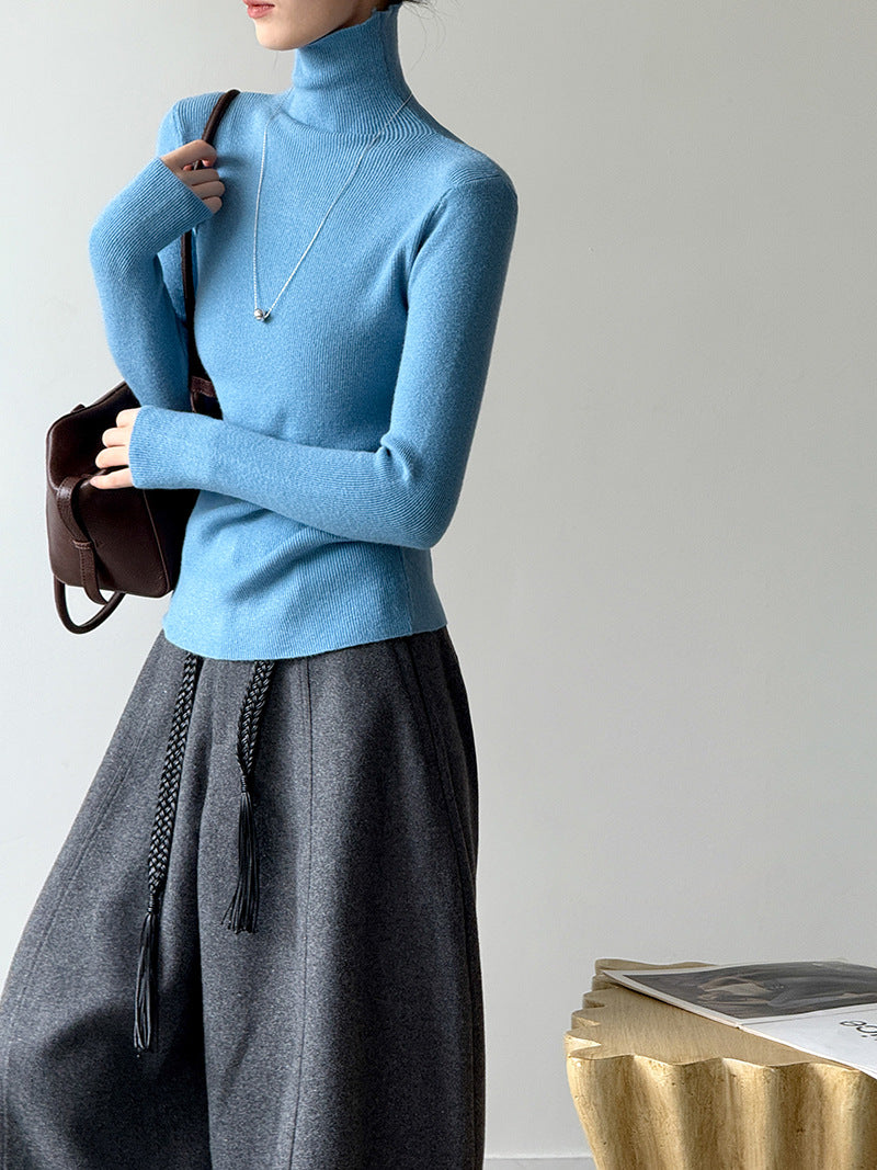 (48H出貨)韓系氣質純色內搭半高領打底衫-8色