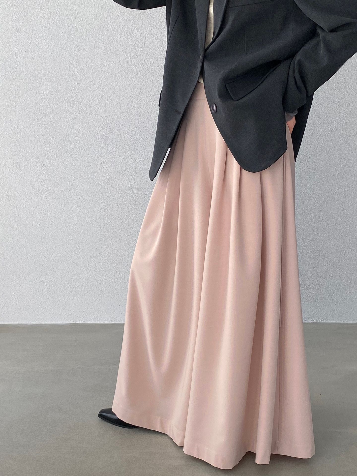 韓系氣質垂感顯瘦高腰西裝闊腿褲-2色