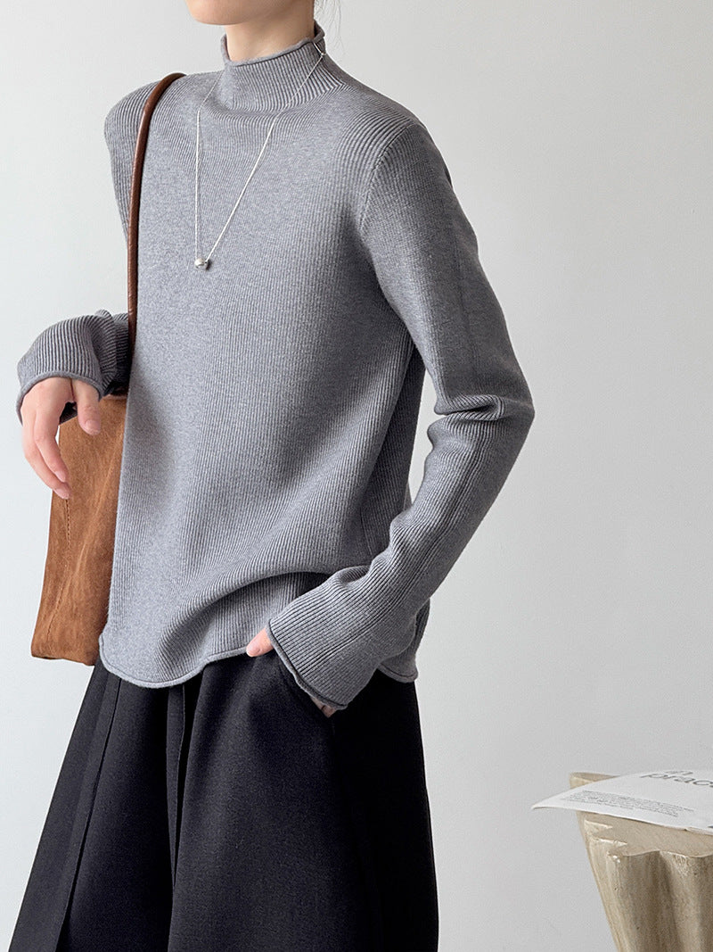 (48H出貨)軟糯套頭半高領長袖打底衫-6色