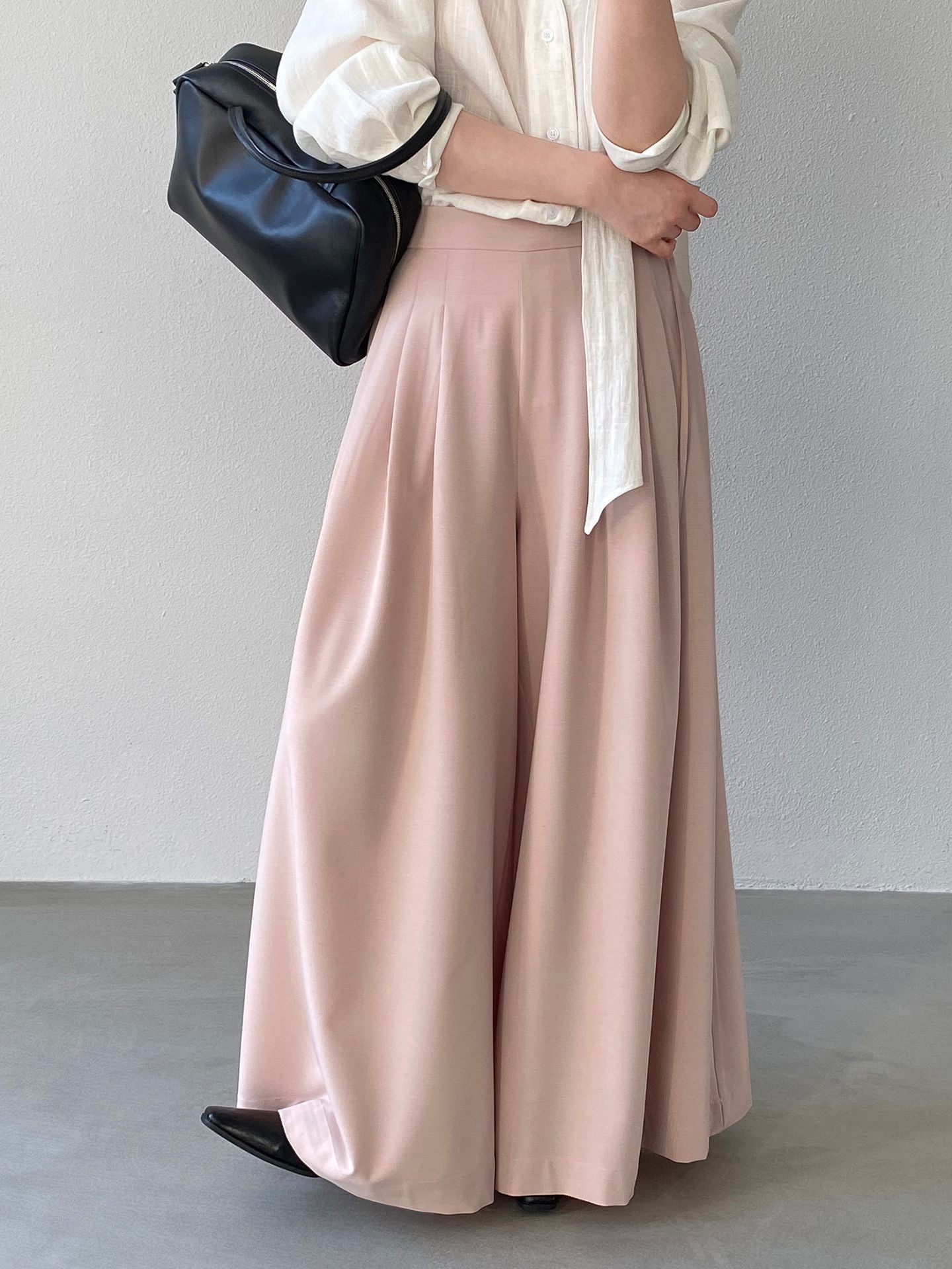 韓系氣質垂感顯瘦高腰西裝闊腿褲-2色