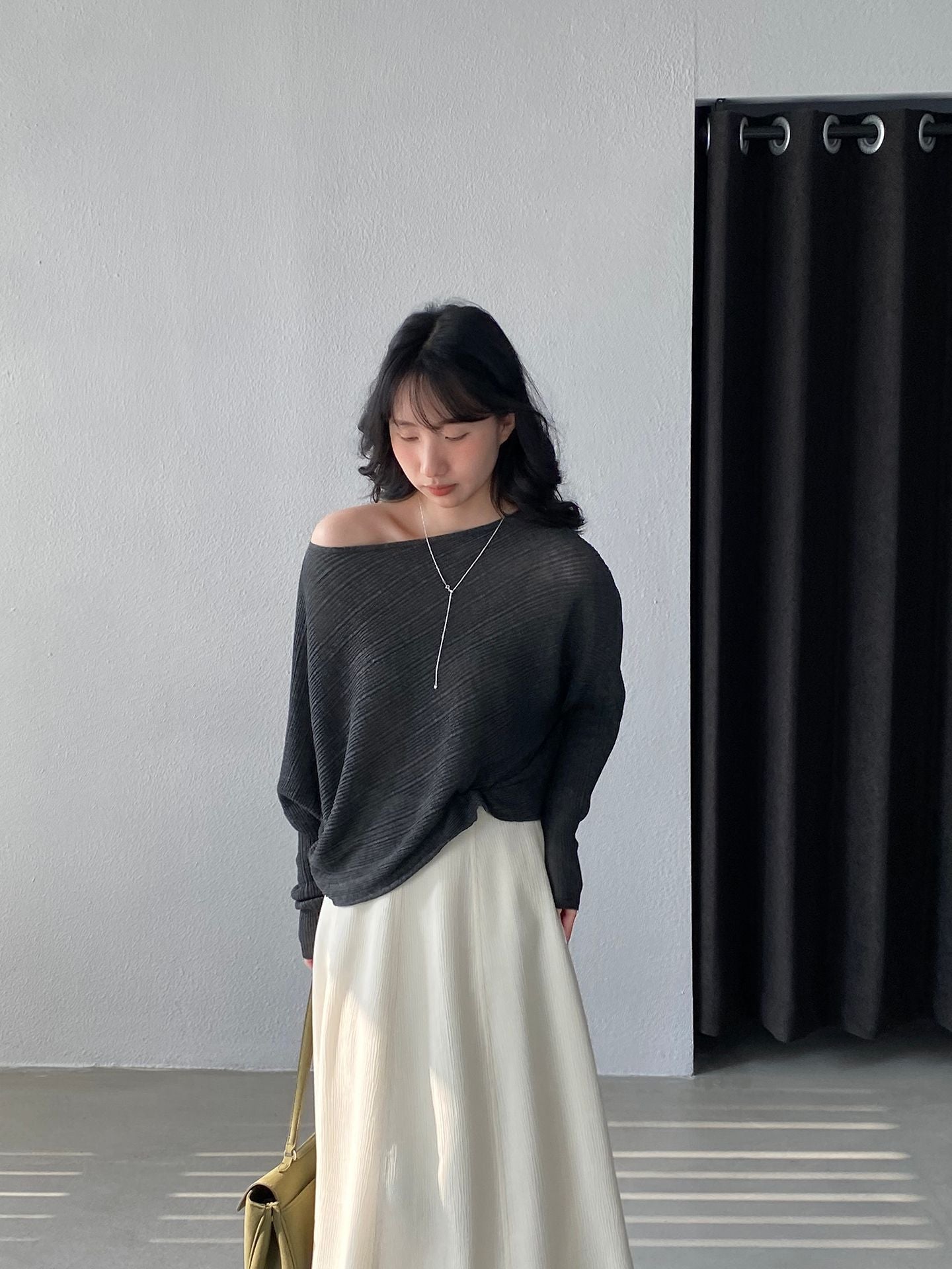 韓系氛圍感慵懶不規則蝙蝠袖針織衫-7色