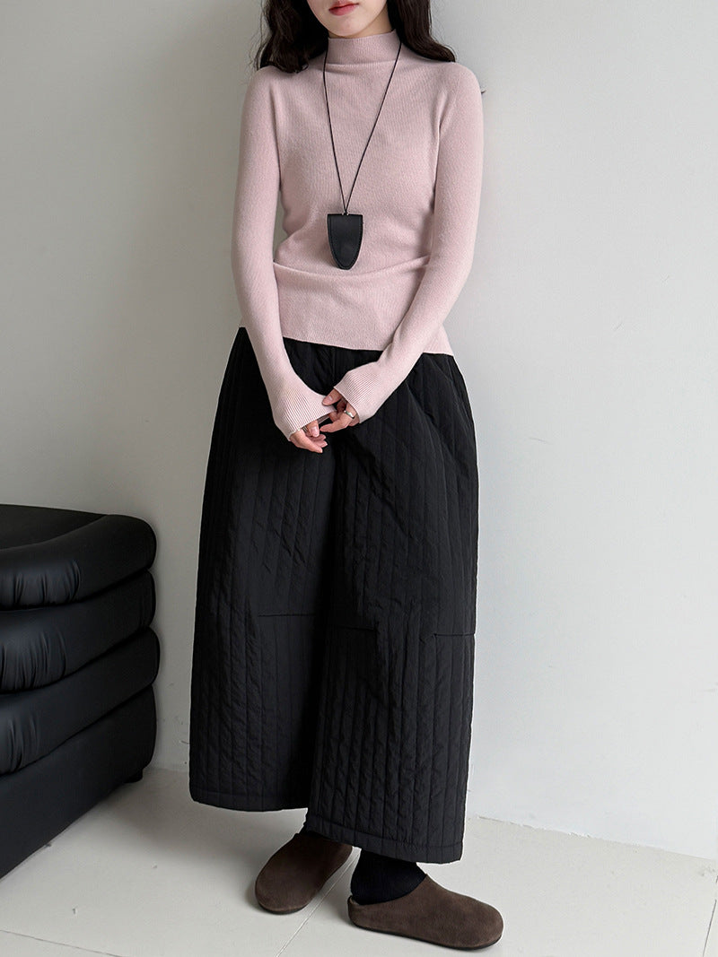 羊毛半高領無縫修身顯瘦內搭打底衫-8色