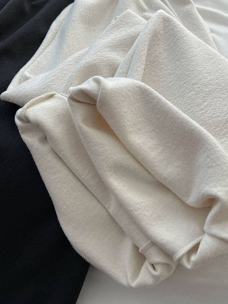 韓系隨性肌理感高腰鬆緊休閒長褲-4色