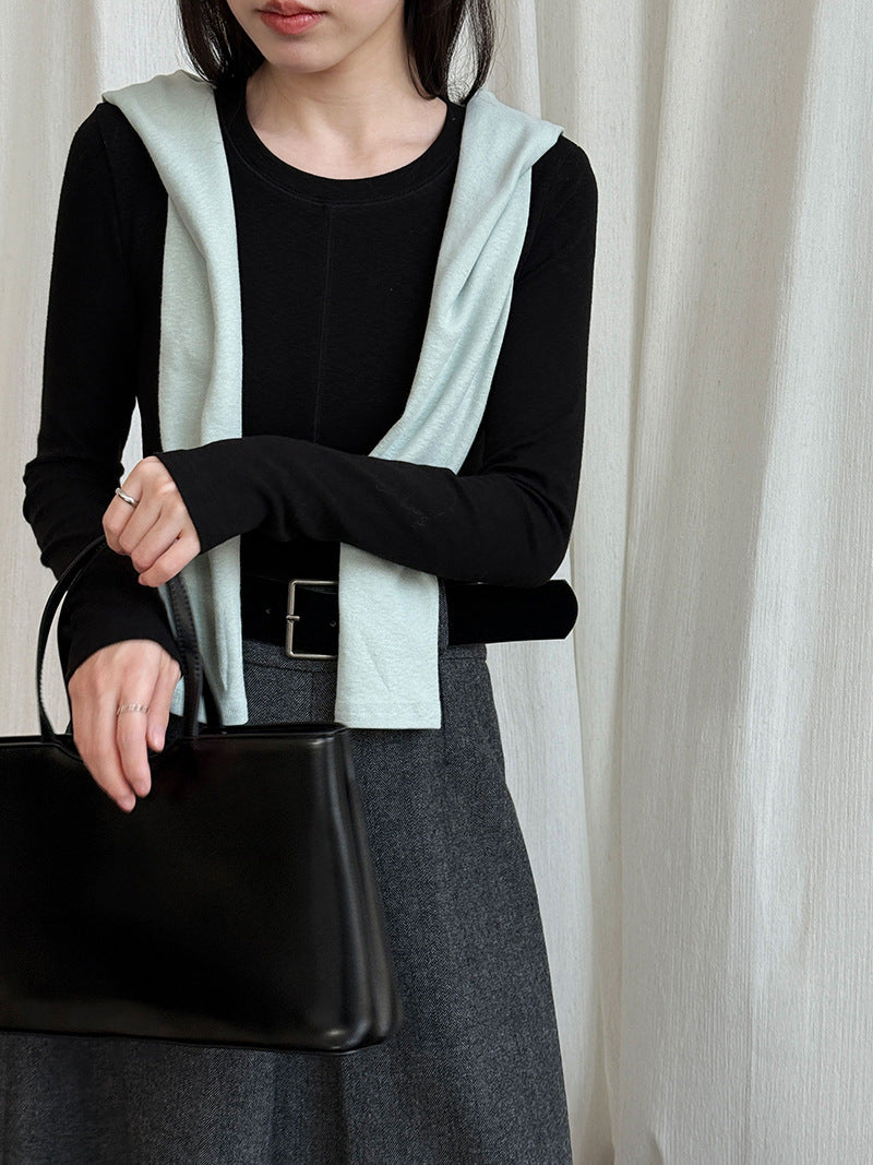 韓系高級感百搭顯瘦修身打底衫-4色