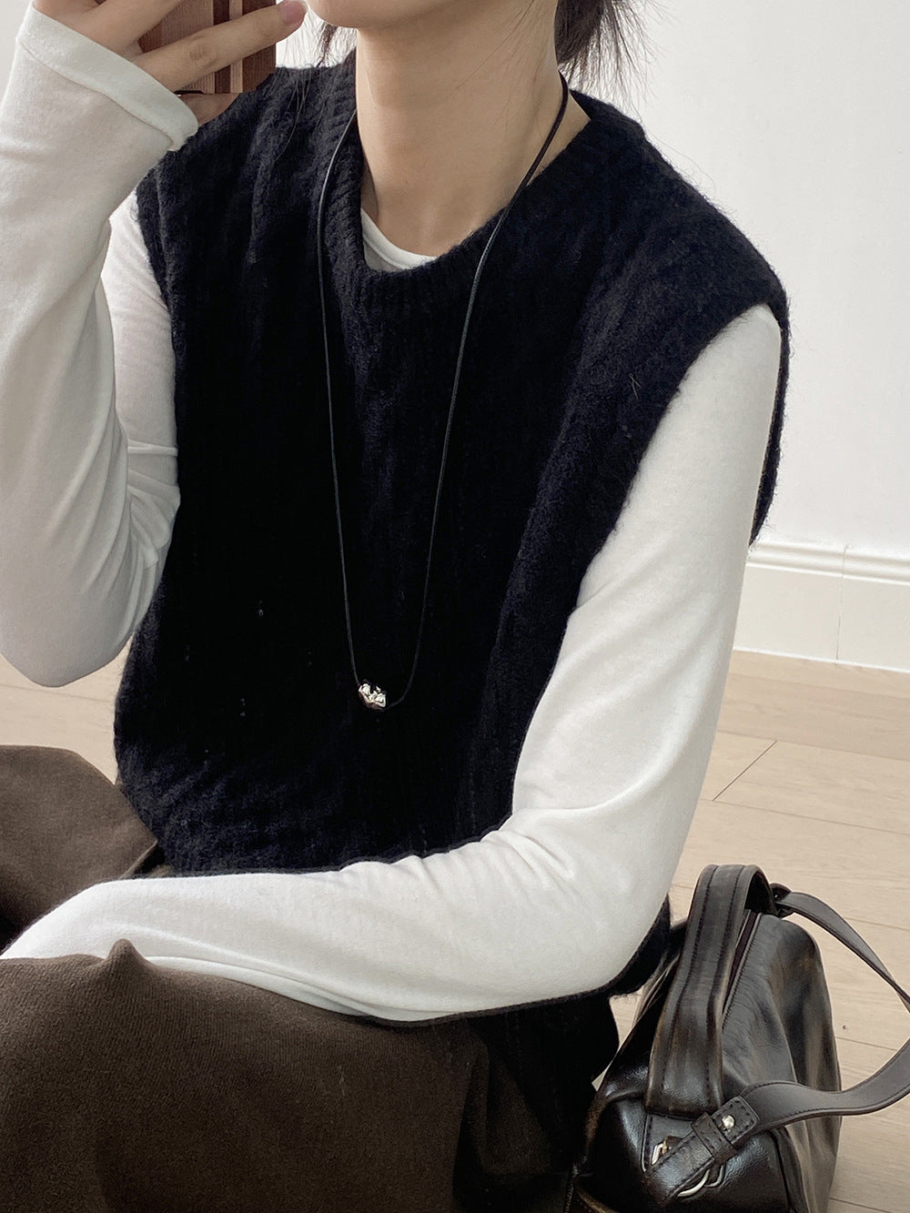 (48H出貨)糖果色圓領麻花軟糯針織背心馬甲-6色