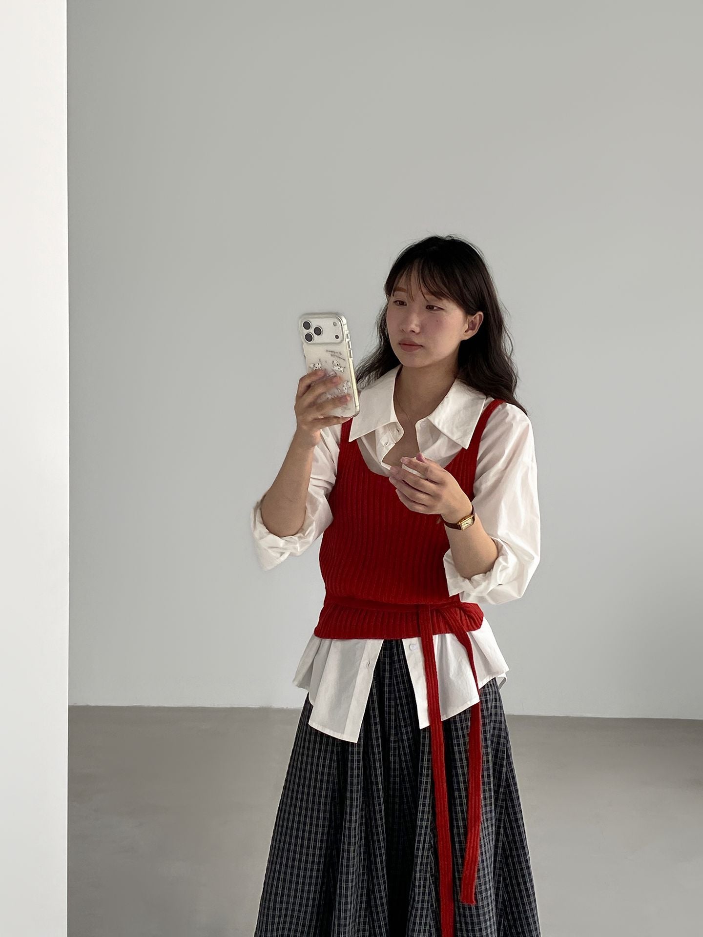 韓系慵懶疊穿綁帶顯瘦針織馬甲背心-7色