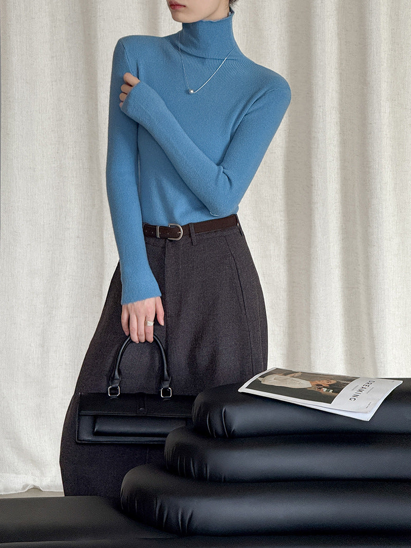 (48H出貨)韓系氣質純色內搭半高領打底衫-8色