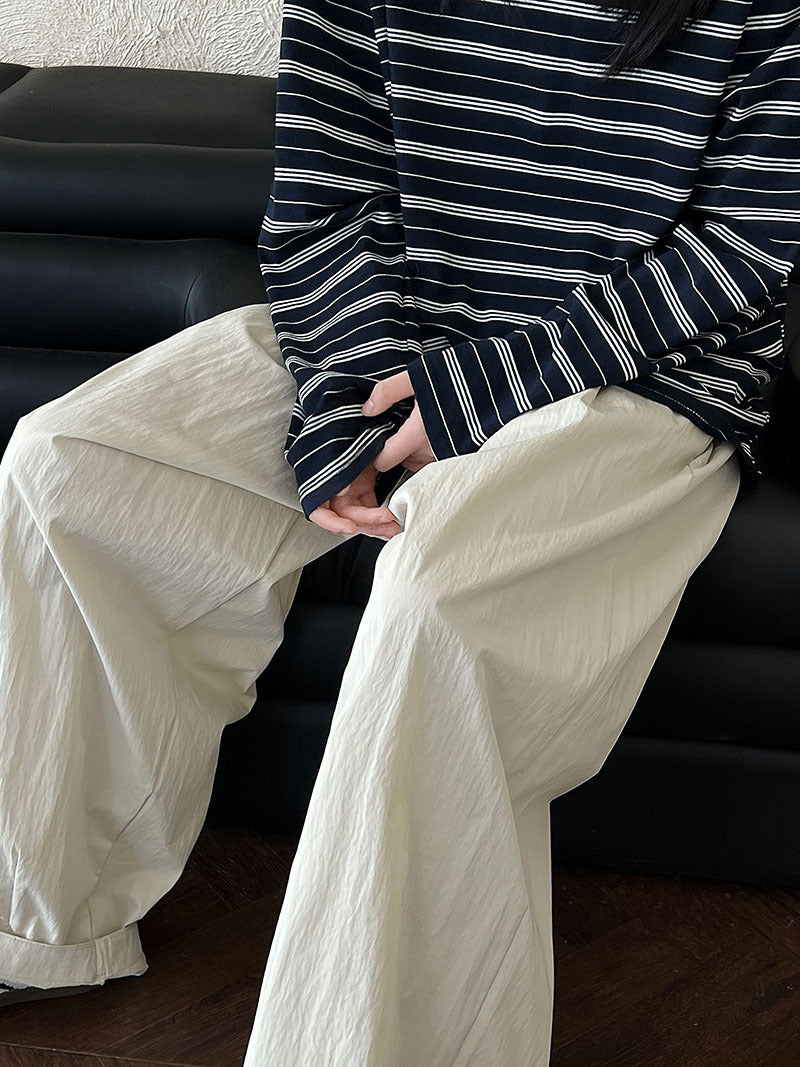日系簡約百搭寬鬆闊腿褲-3色