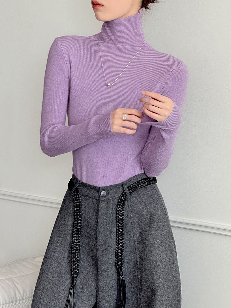 (48H出貨)韓系氣質純色內搭半高領打底衫-8色