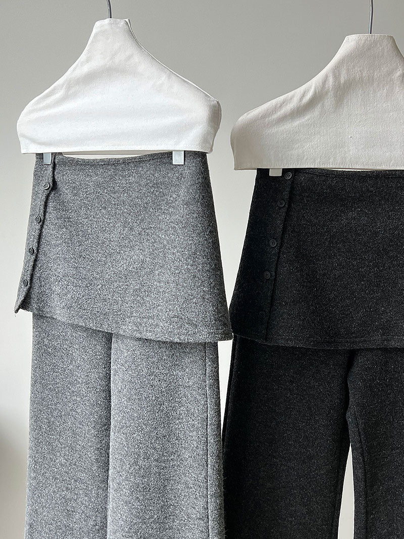 韓版時髦鬆弛顯瘦喇叭屁簾褲-2色