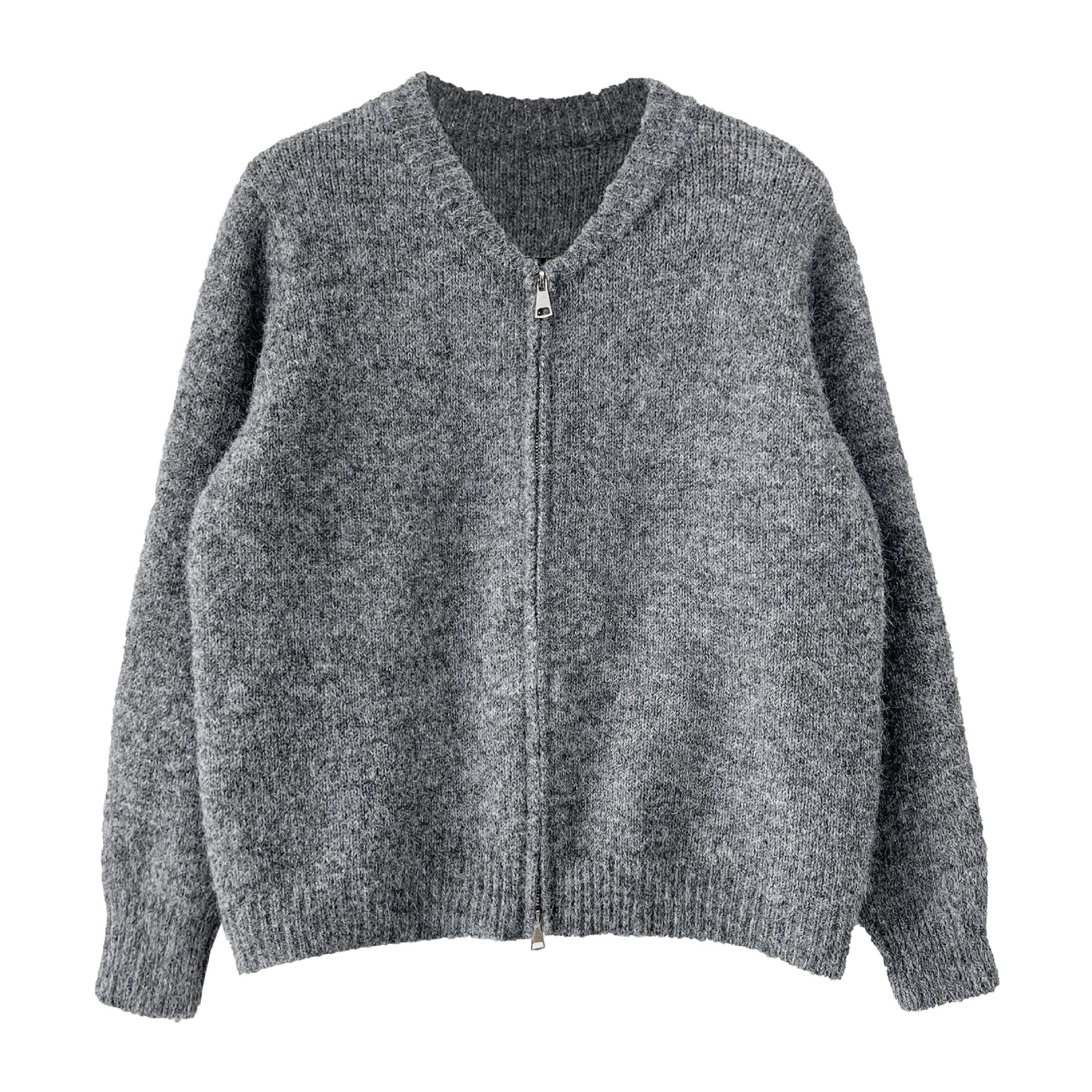 韓系軟糯休閒針織毛衣+卷邊A字短裙-兩件式套裝-3色