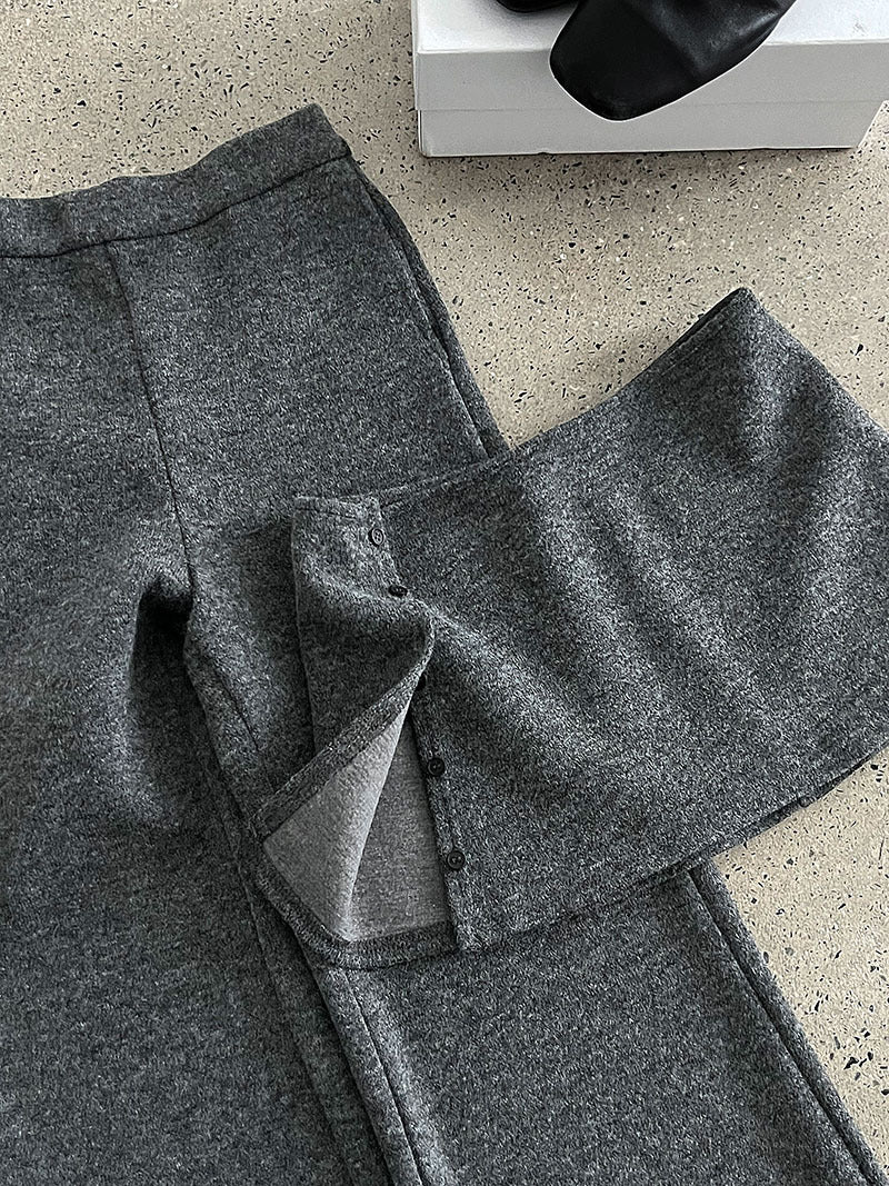 韓版時髦鬆弛顯瘦喇叭屁簾褲-2色