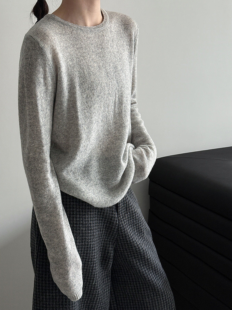 (48H出貨)韓系高級感百搭修身顯瘦羊毛針織打底衫-3色