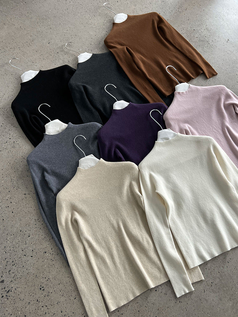 羊毛半高領無縫修身顯瘦內搭打底衫-8色