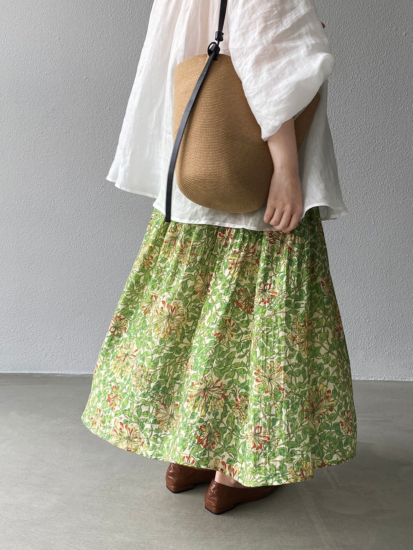 韓系夏田園浪漫小清新碎花半身裙