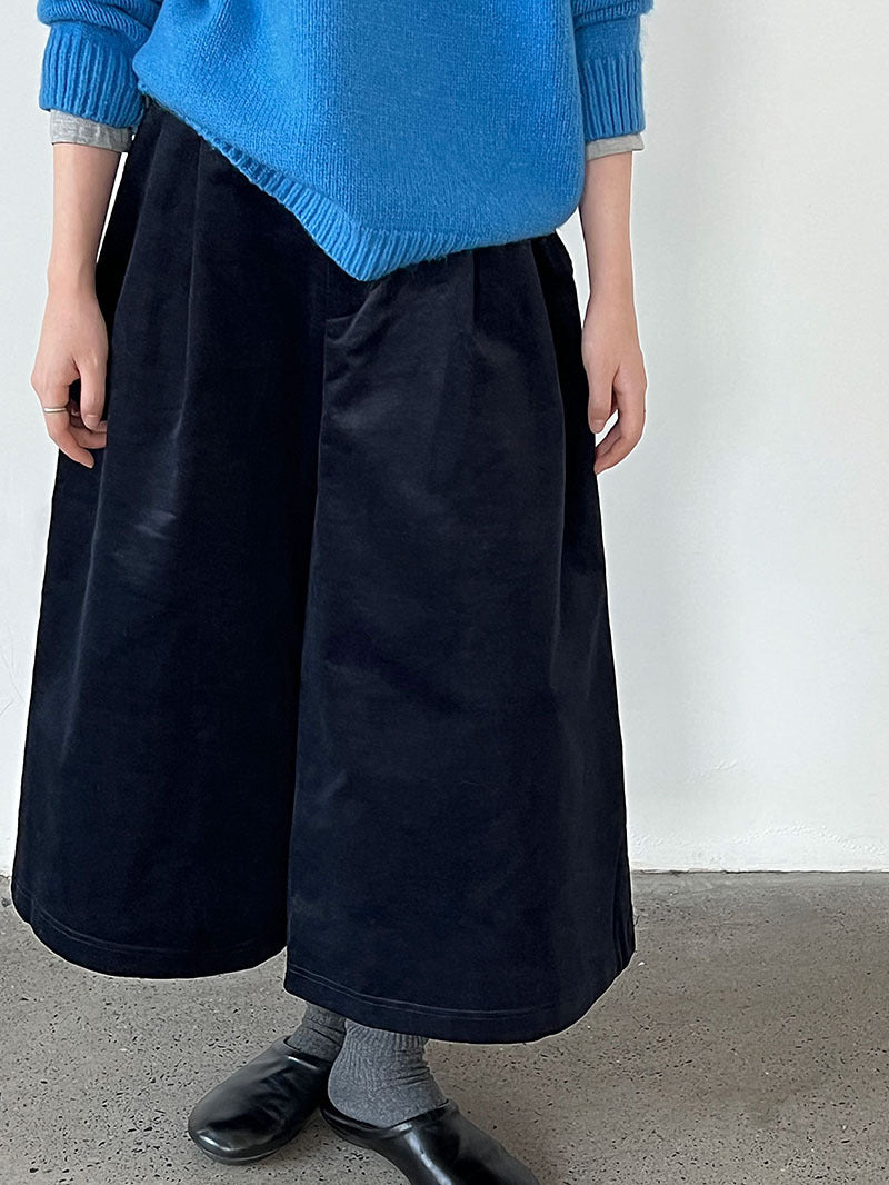 簡約慵懶燈芯絨高腰復古闊腿褲-2色