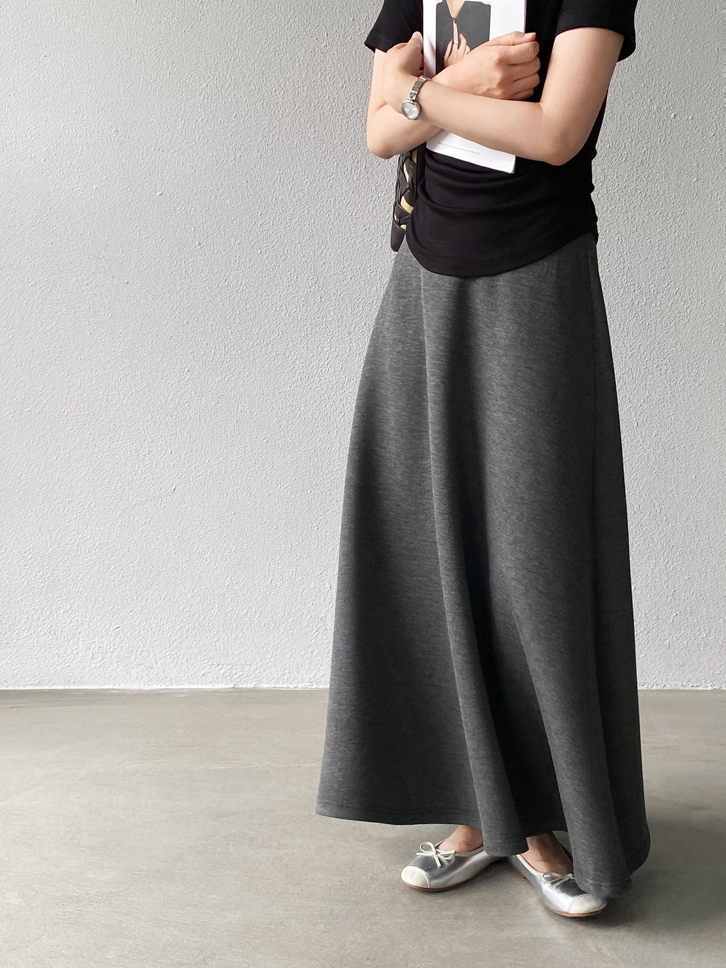 韓系紙片高腰顯瘦遮胯半身裙-2色