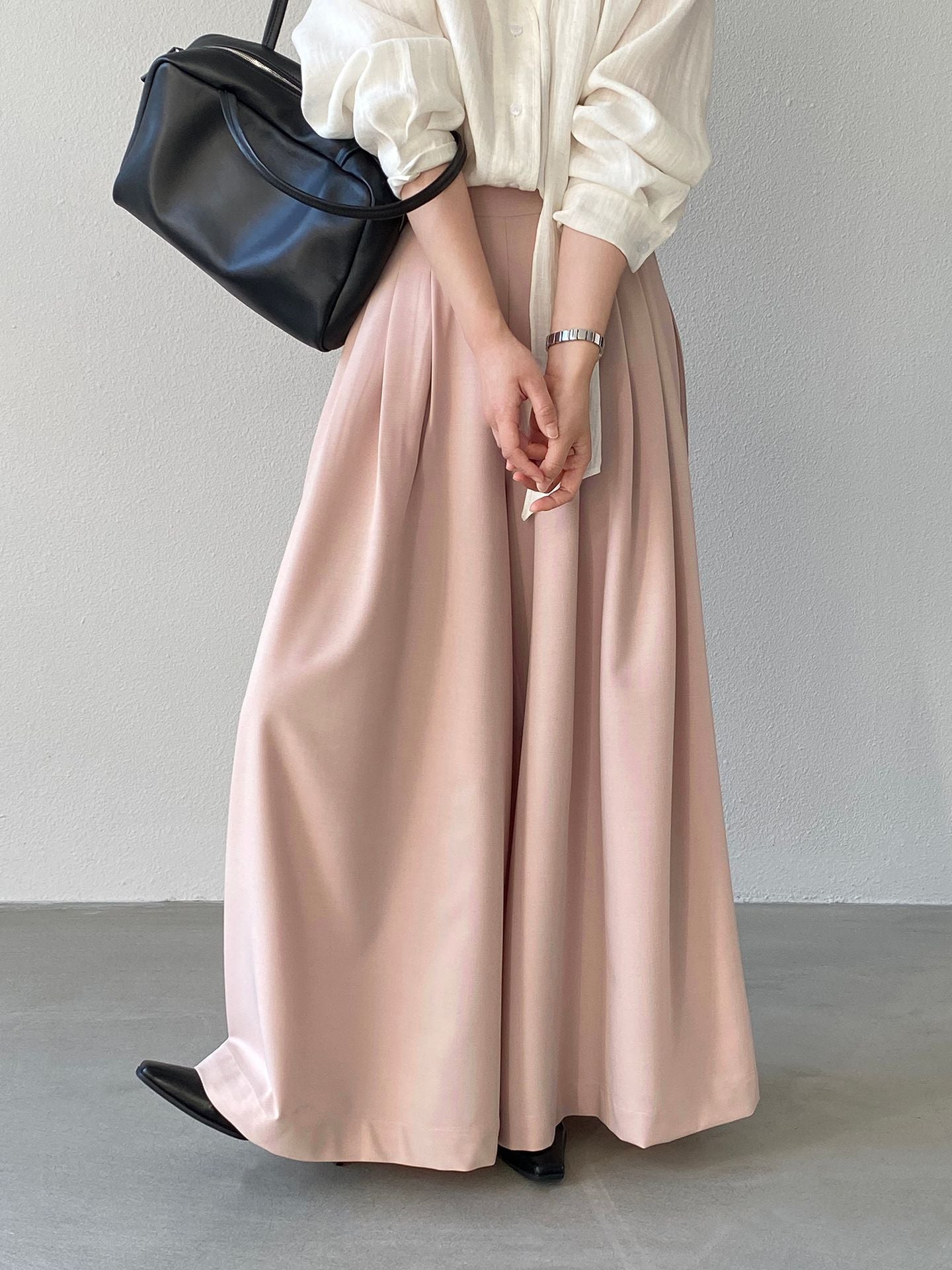 韓系氣質垂感顯瘦高腰西裝闊腿褲-2色