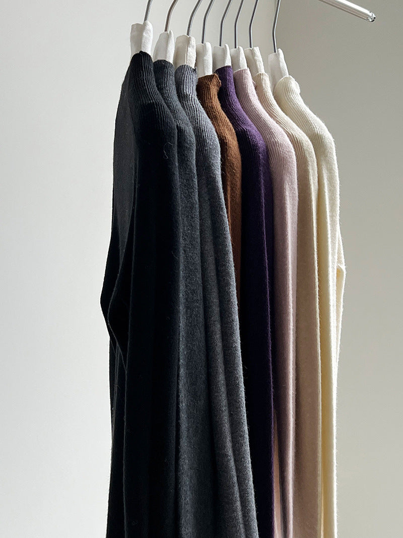 羊毛半高領無縫修身顯瘦內搭打底衫-8色