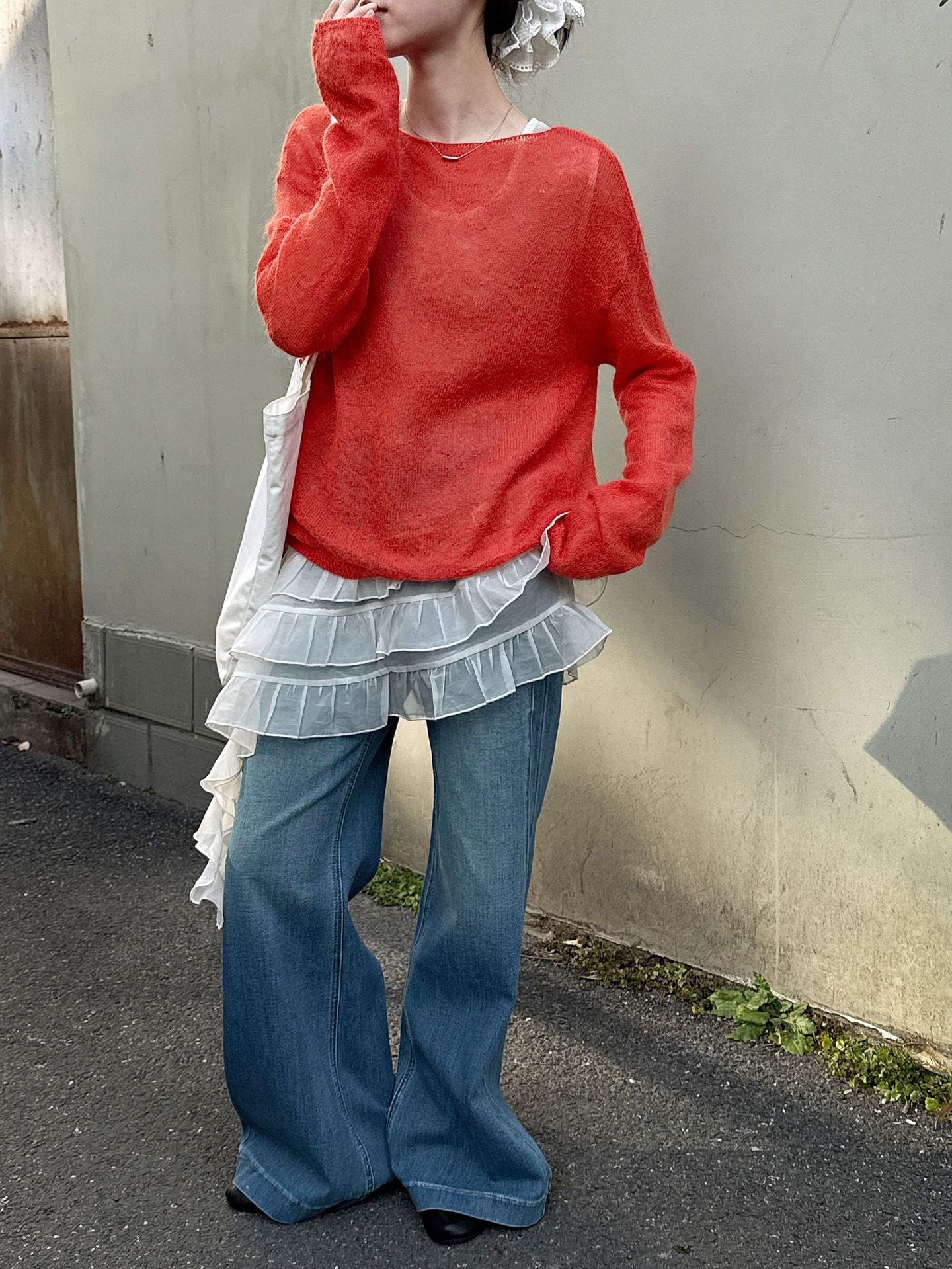 韓系軟糯溫柔馬海毛羊毛慵懶針織毛衣-6色