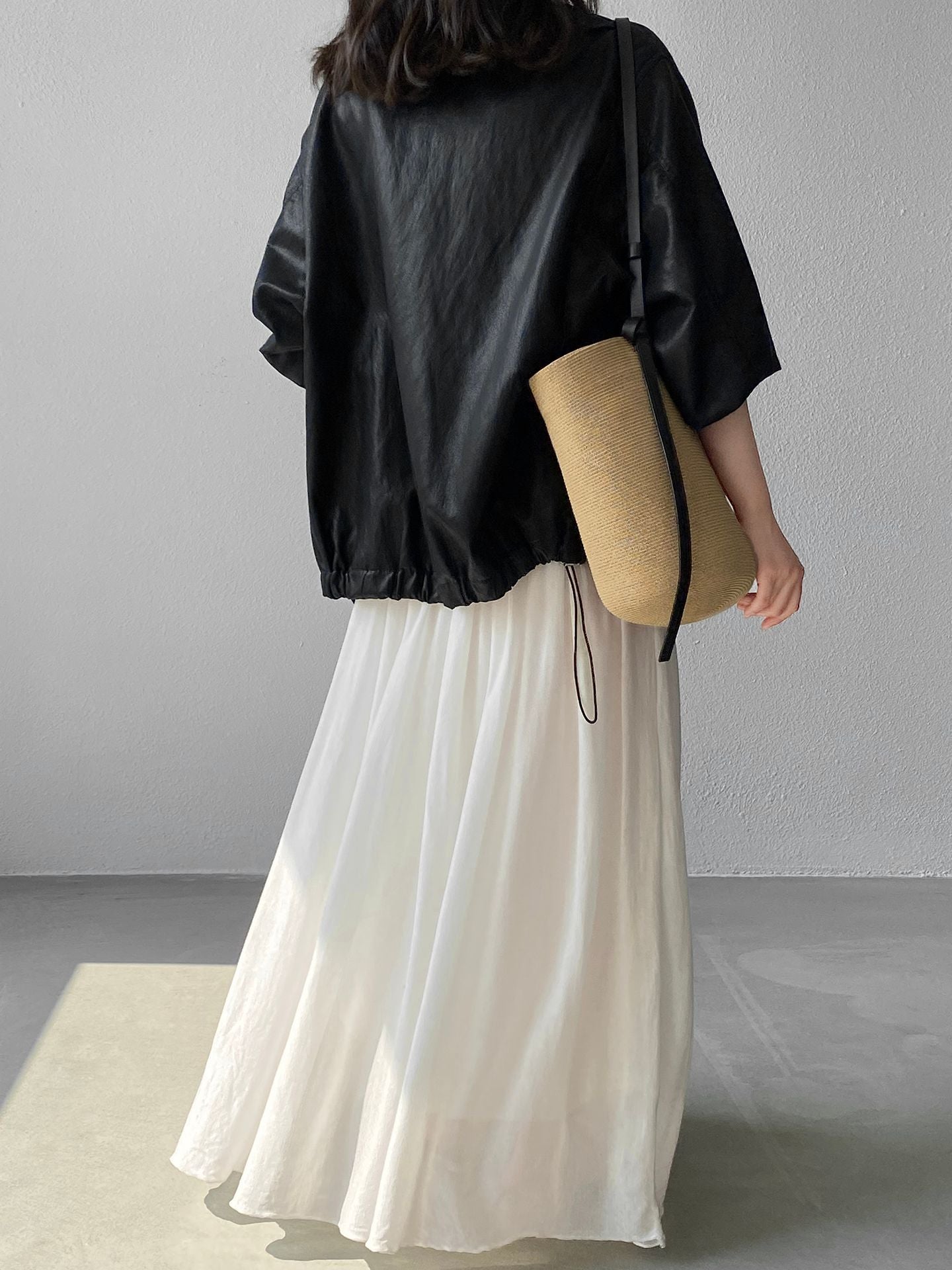 天絲垂墜感氣質優雅百褶半身裙-4色