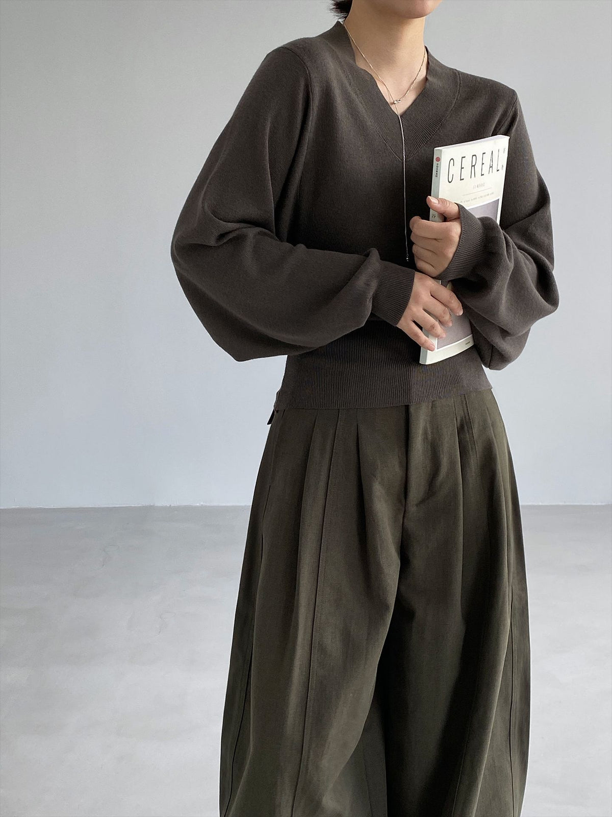 韓系羊毛收腰蝙蝠袖長袖針織毛衣-5色