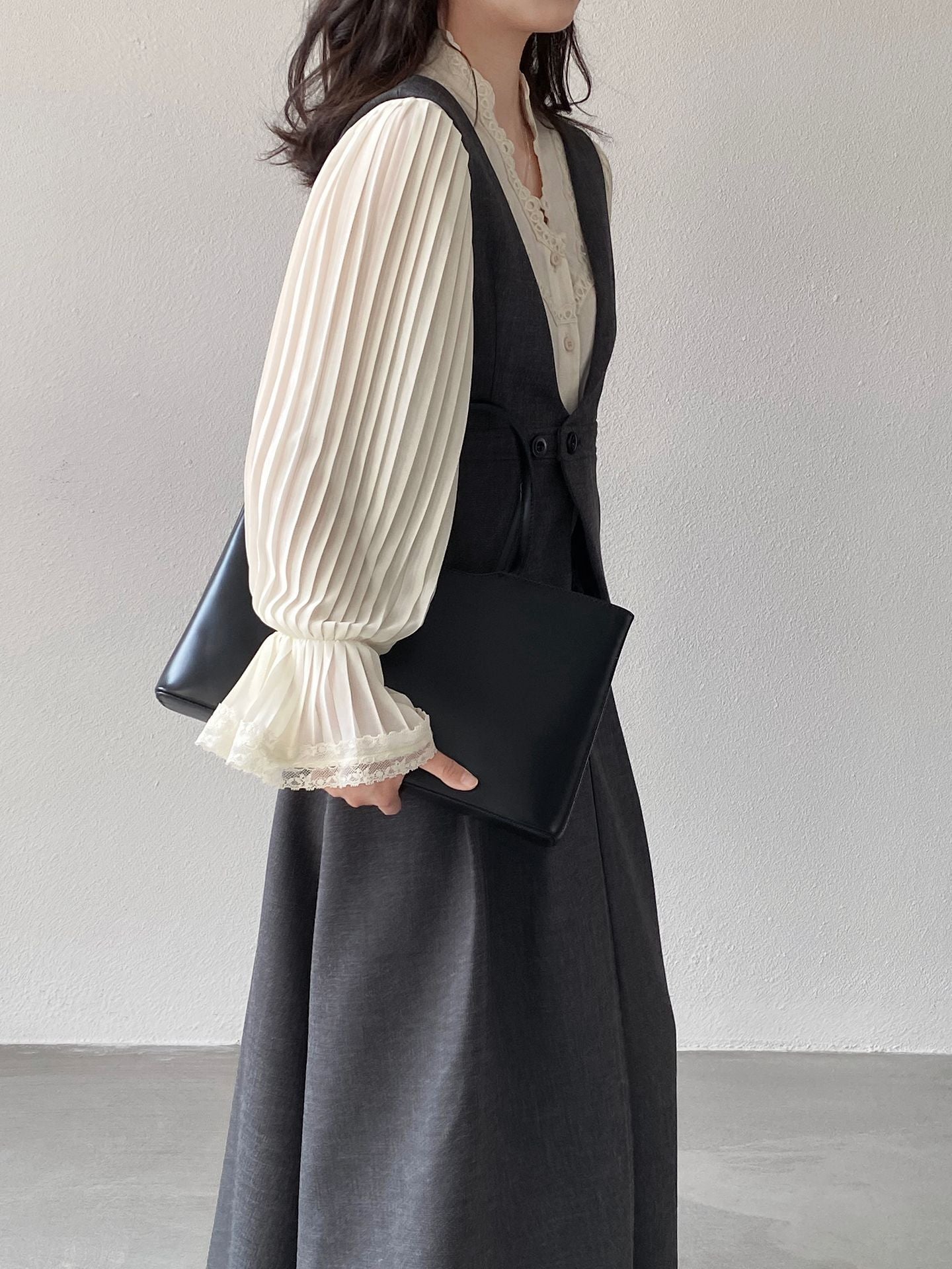 韓系通勤西裝氣質兩穿顯瘦馬甲+休閒半身裙-兩件式套裝