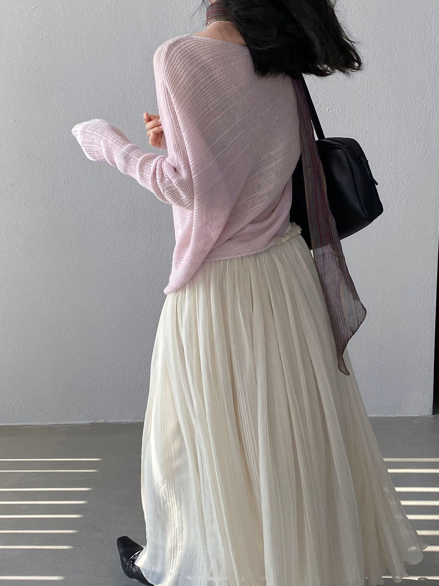 韓系氛圍感慵懶不規則蝙蝠袖針織衫-7色