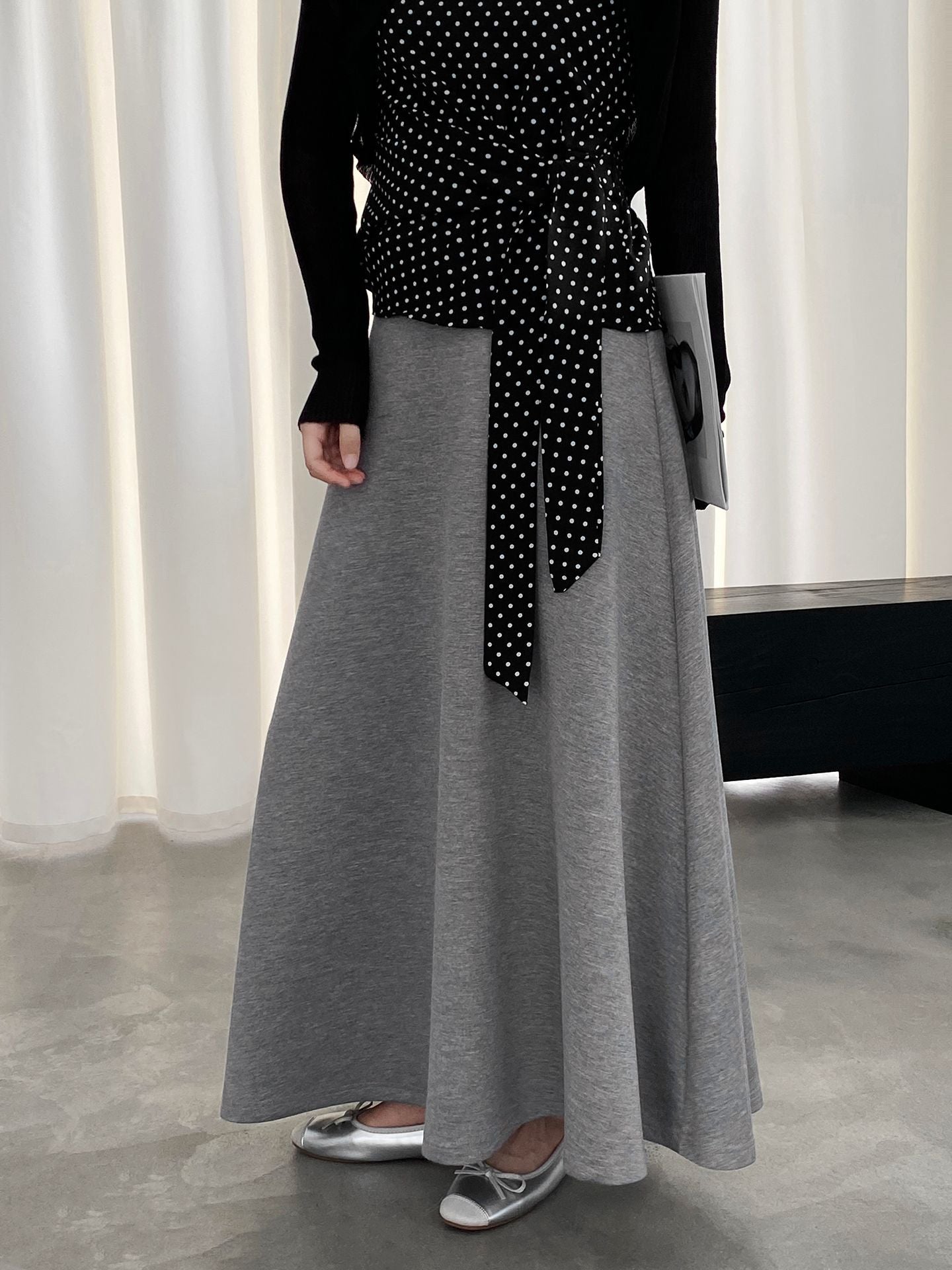 韓系紙片高腰顯瘦遮胯半身裙-2色