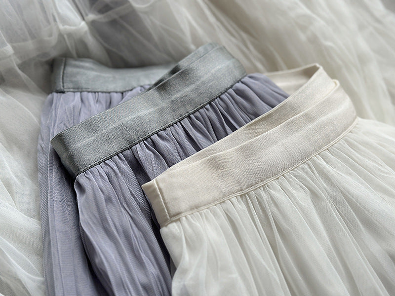 韓版氛圍感大裙襬純色寬鬆半身裙-2色