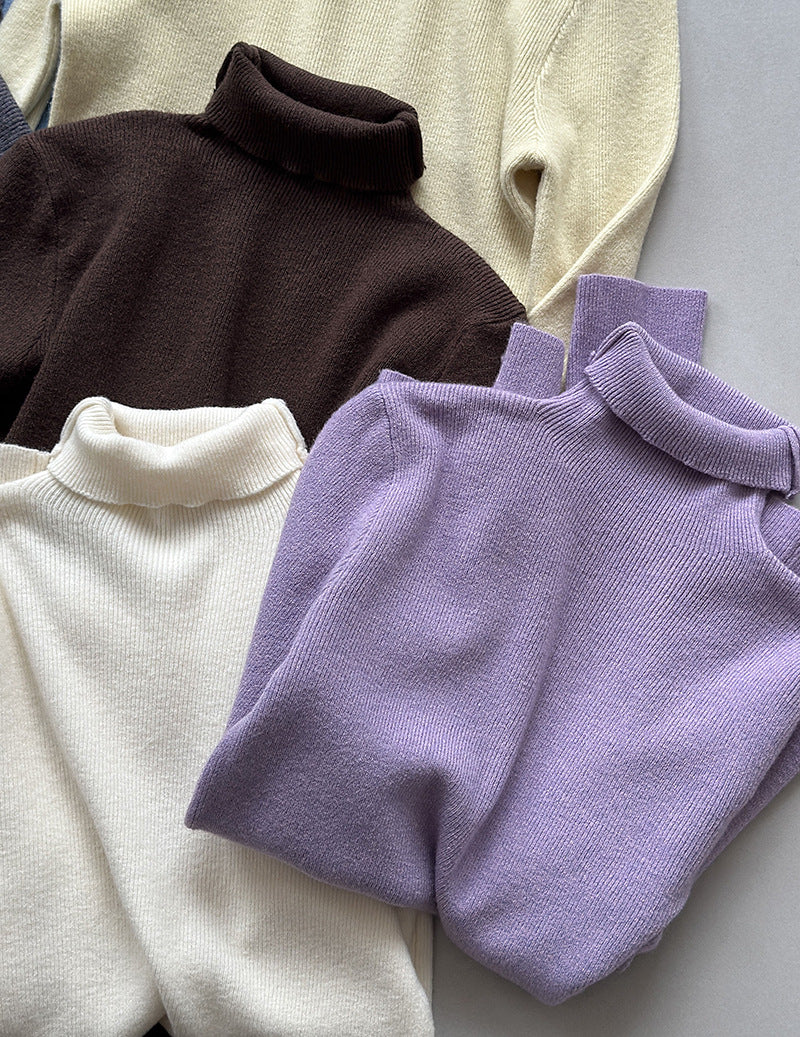 (48H出貨)韓系氣質純色內搭半高領打底衫-8色