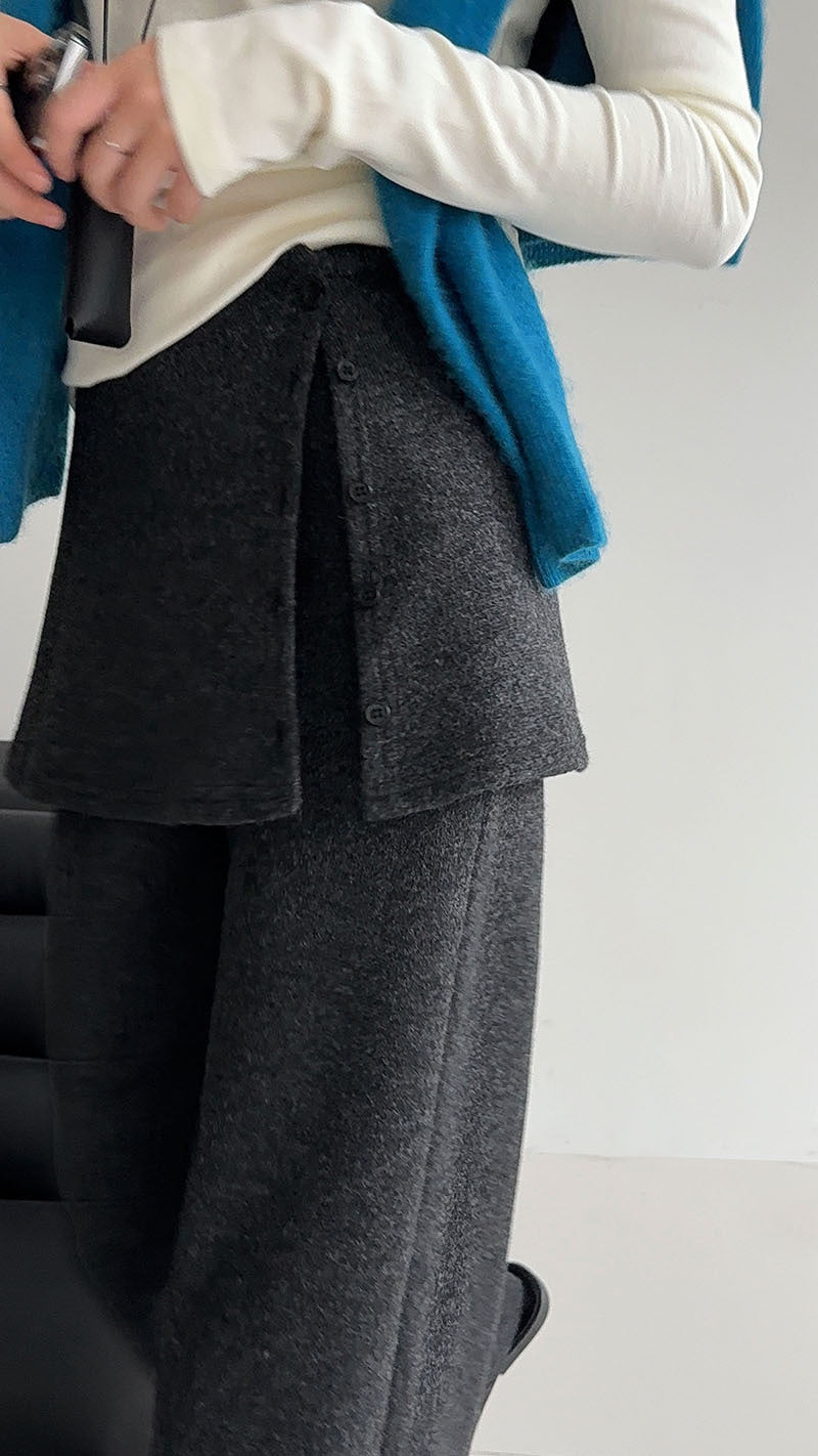 韓版時髦鬆弛顯瘦喇叭屁簾褲-2色