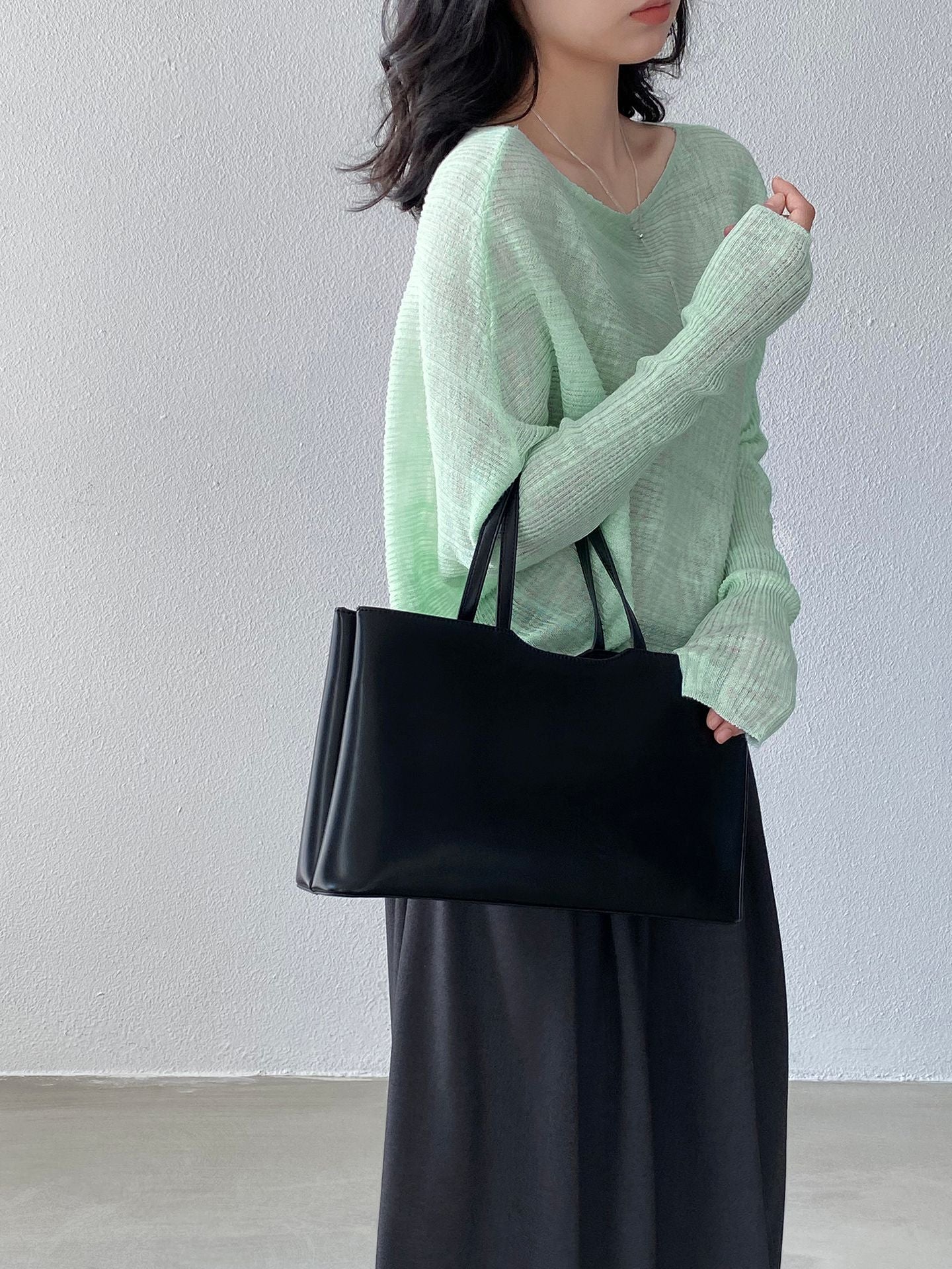 韓系氛圍感慵懶不規則蝙蝠袖針織衫-7色