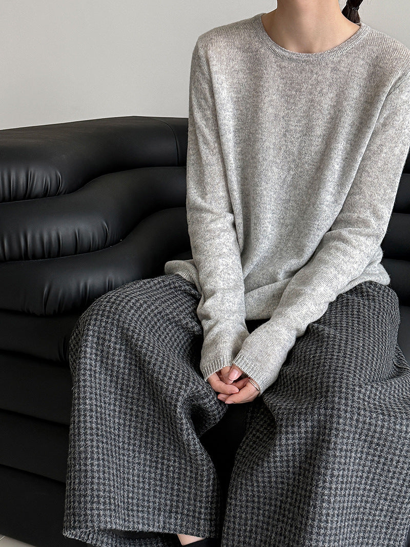 (48H出貨)韓系高級感百搭修身顯瘦羊毛針織打底衫-3色