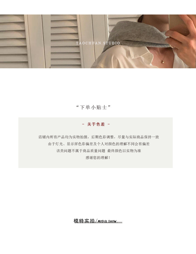 韓系小眾撞色拉鍊假兩件V領襯衫-3色