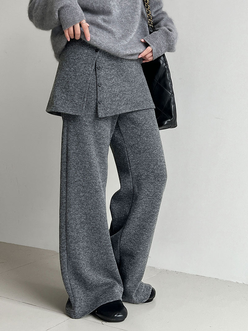 韓版時髦鬆弛顯瘦喇叭屁簾褲-2色