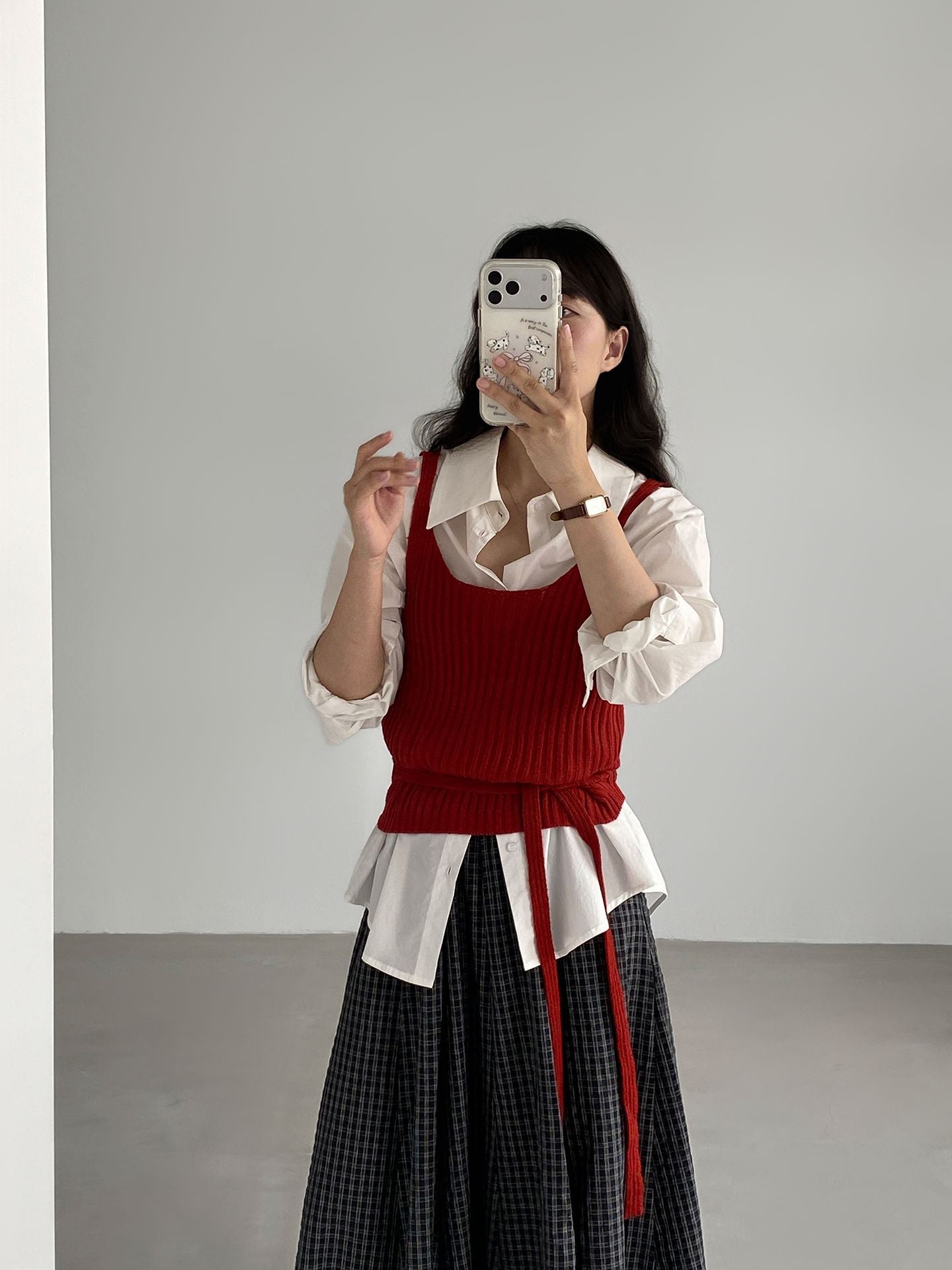韓系慵懶疊穿綁帶顯瘦針織馬甲背心-7色