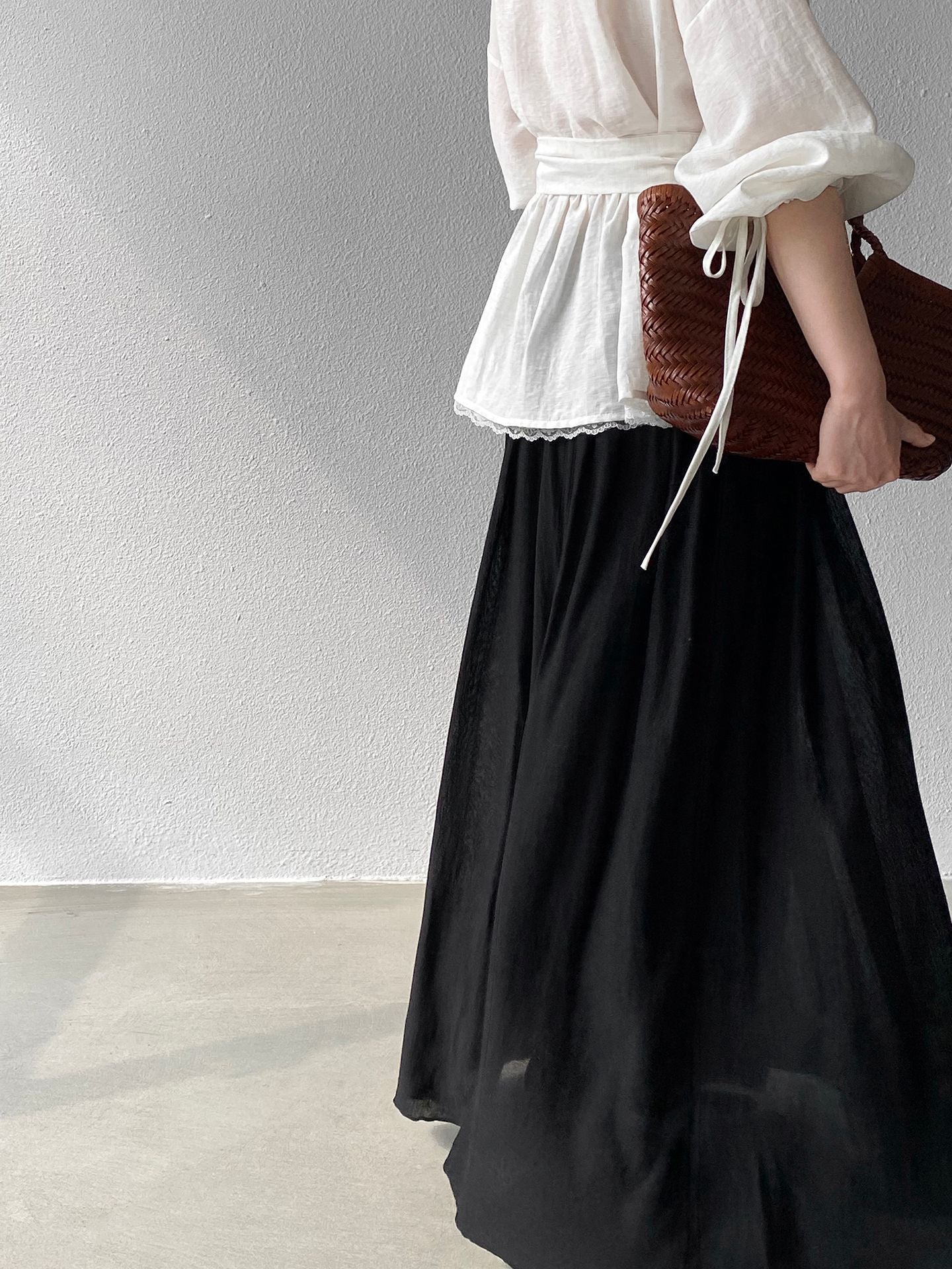 天絲垂墜感氣質優雅百褶半身裙-4色