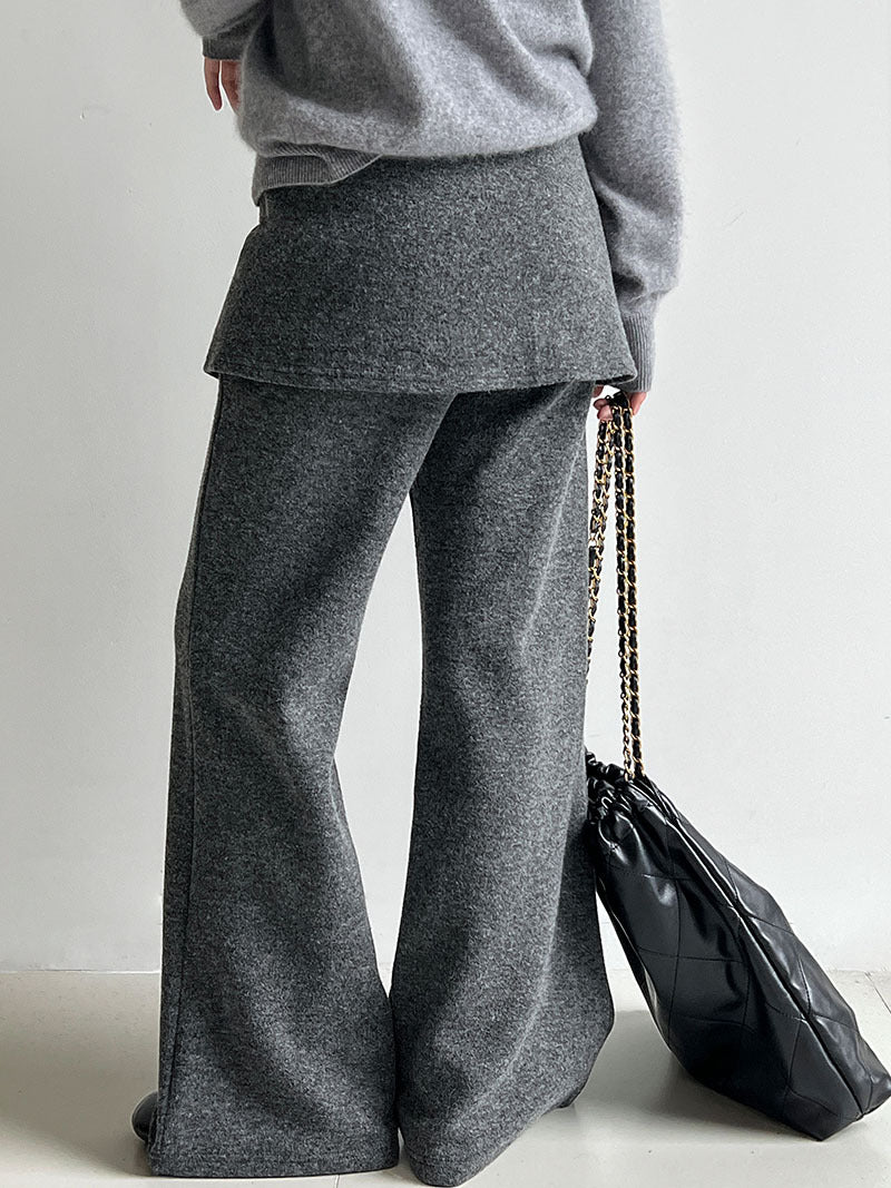 韓版時髦鬆弛顯瘦喇叭屁簾褲-2色