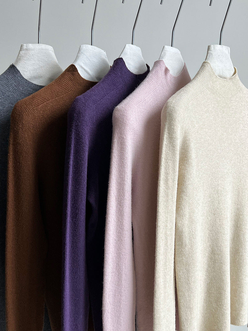 羊毛半高領無縫修身顯瘦內搭打底衫-8色