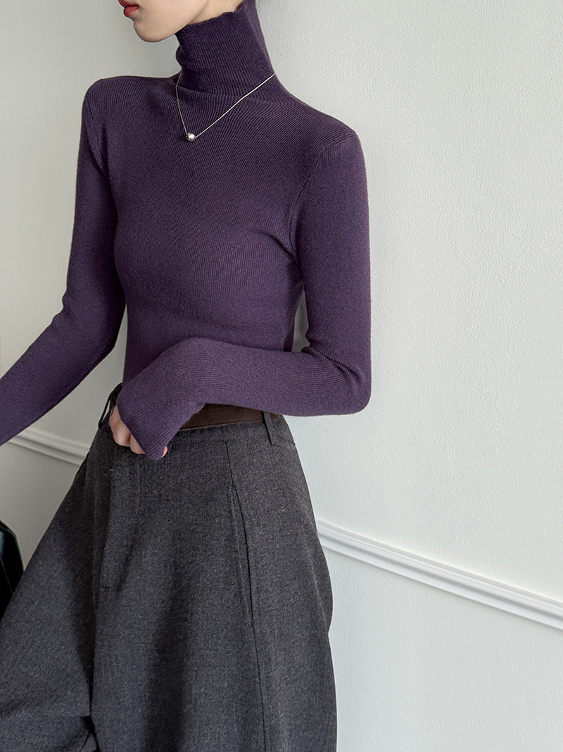 (48H出貨)韓系氣質純色內搭半高領打底衫-8色