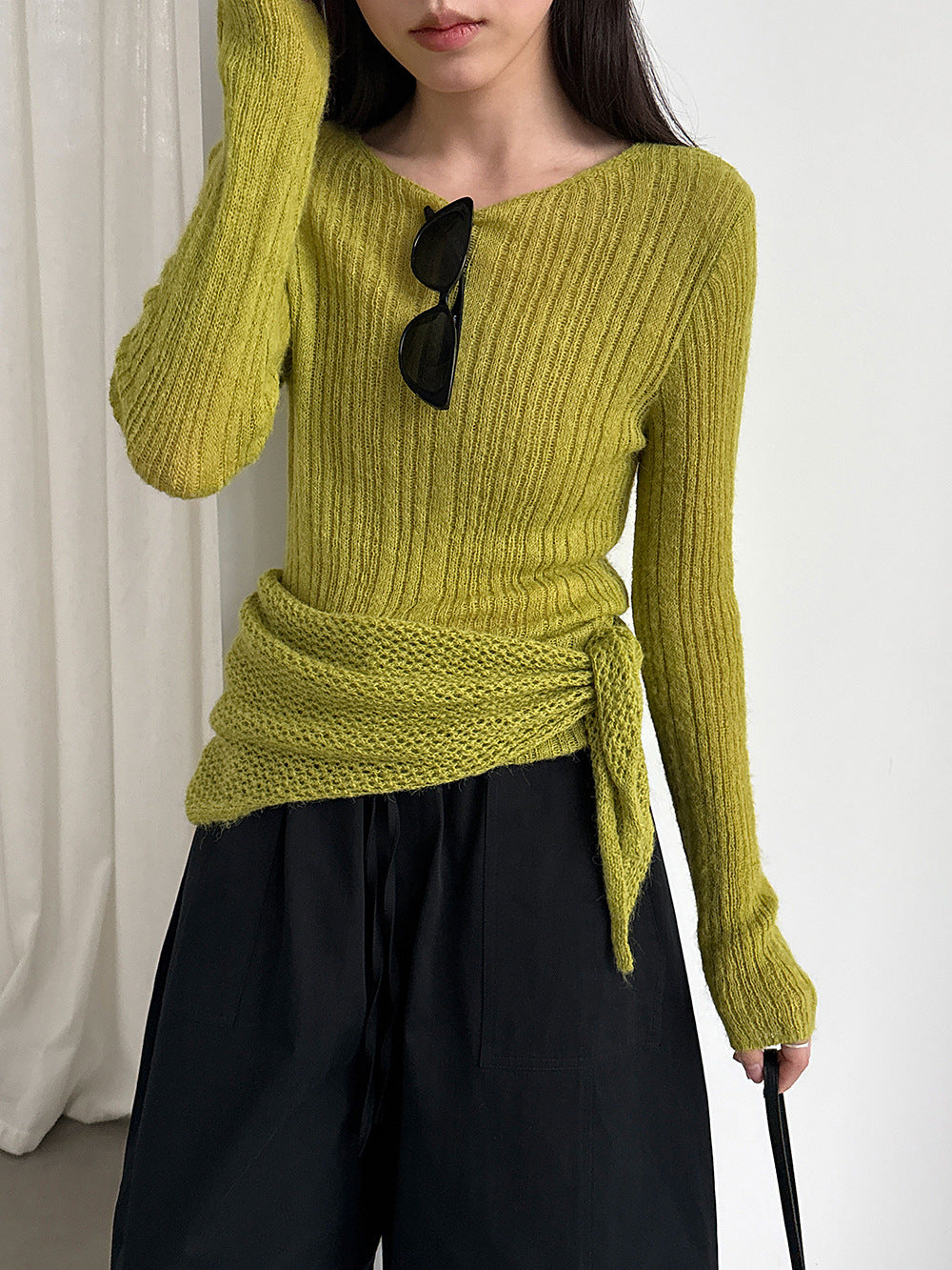 輕奢慵懶軟糯羊毛針織衫+披肩-兩件式套裝-5色