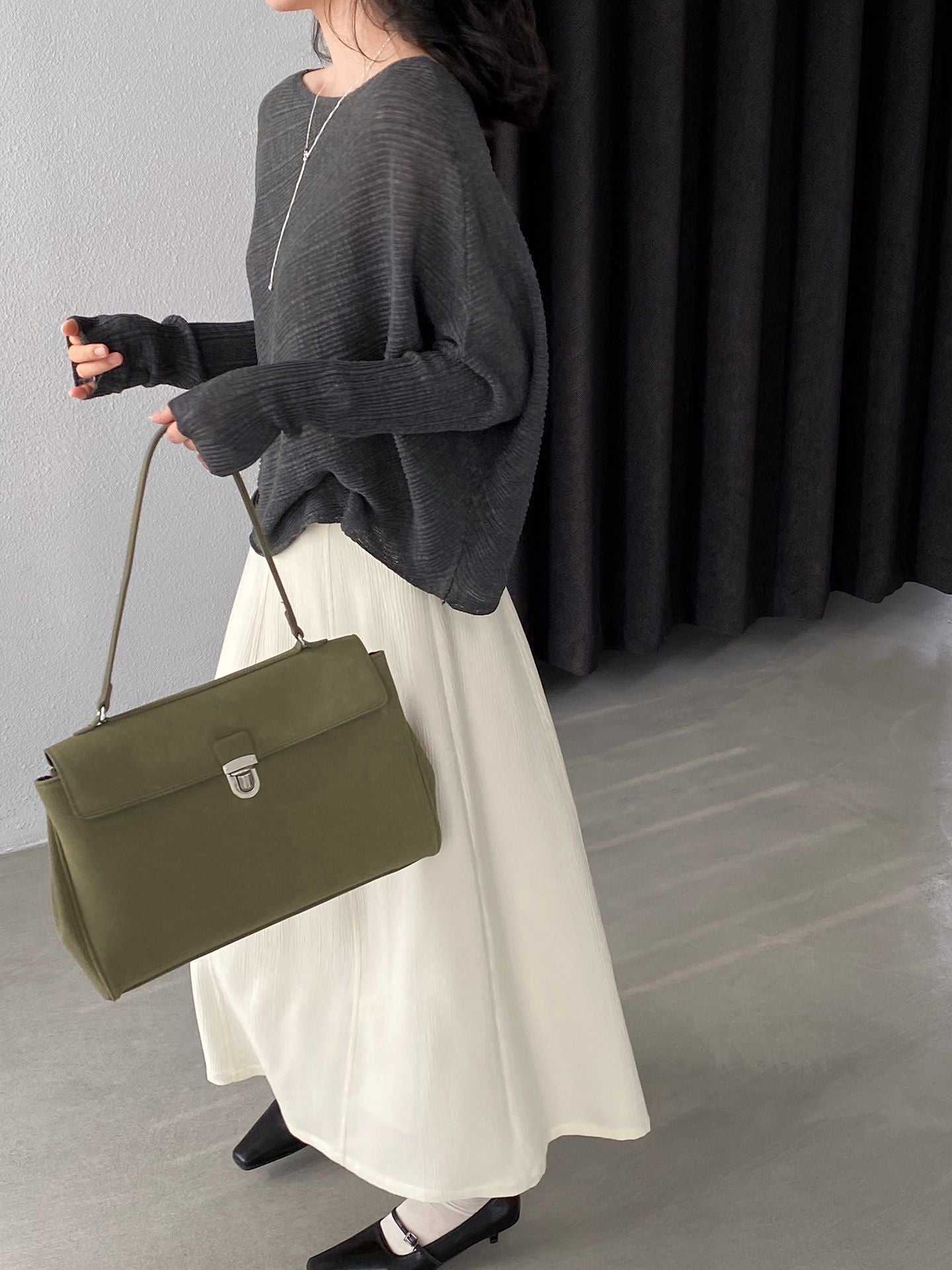 韓系氛圍感慵懶不規則蝙蝠袖針織衫-7色